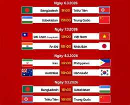 ảnh chụp màn hình lịch đá bóng asian cup 2026