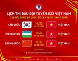 ảnh chụp màn hình lịch thi đấu bóng đá u22