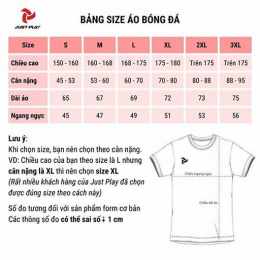 bảng size áo bóng đá