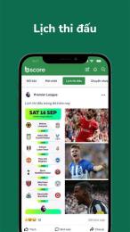 giao diện app bóng đá net live score