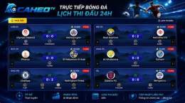 giao diện app caheo.tv bóng đá