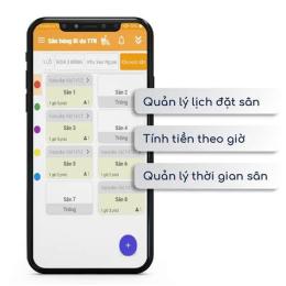 giao diện app giờ đá bóng tối nay