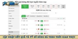 giao diện app kết quả bóng đá kqbd