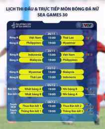 giao diện app lịch bóng đá sea games 30