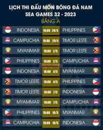 giao diện app lịch thi đấu bóng đá sea games nam