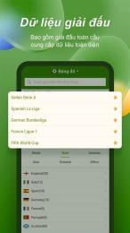 giao diện app tỉ số bóng đá world cup
