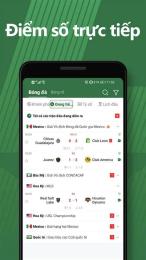 giao diện app tỉ số đá bóng