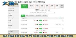 giao diện app tỷ số kết quả bóng đá