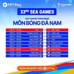 hướng dẫn sử dụng lịch bóng đá seagame hôm nay