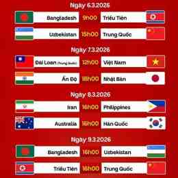 lịch bóng đá asian 2026