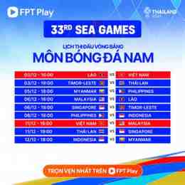 lịch bóng đá sea game