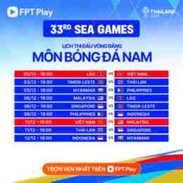 lịch thi bóng đá sea games