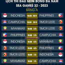 lịch thi đấu bóng đá nam nữ sea games 33
