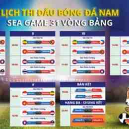 lịch thi đấu bóng đá sea games 22
