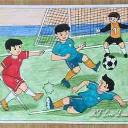 tranh vẽ đá bóng đơn giản