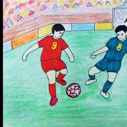 vẽ tranh đề tài thể thao đá bóng
